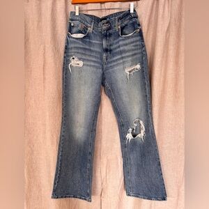 Lucky Brand Distressed Flare Jeans in Blue